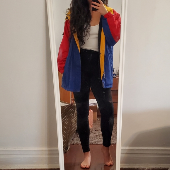 Vintage Jackets & Blazers - 80s 90s Vintage Red Yellow Blue Windbreaker